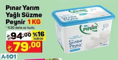 PINAR YARIM YAĞLI SÜZME PEYNİR PINAR YARIM YAĞLI SÜZME PEYNİR